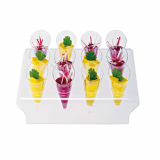 10 x  Fingerfood-Set, PS glasklar Cones 65-teilig