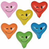 12 x  6 Luftballons Ø 28 cm farbig sortiert Heart - Blinky large