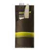 520 Bestecktaschen 20 cm x 8,5 cm schwarz/limone Stripes inkl. farbiger Serviette 33 x 33 cm 2-lag.