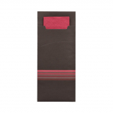 520 Bestecktaschen 20 cm x 8,5 cm schwarz/bordeaux Stripes inkl. farbiger Serviette 33 x 33 cm 2-lag.