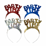 8 x  4 Haarreifen farbig sortiert Party Time Metallic