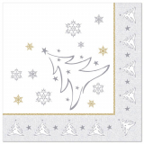 50 Servietten ROYAL Collection 1/4-Falz 40 cm x 40 cm silber X-Mas Elegance