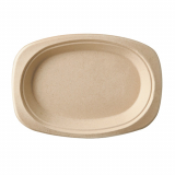 10 x  50 Teller, Zuckerrohr pure oval 23 cm x 16 cm x 2 cm natur