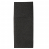 100 Bestecktaschen, Airlaid 40 cm x 48 cm schwarz Premium mit Besteckfalz