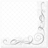 50 Servietten ROYAL Collection 1/4-Falz 40 cm x 40 cm silber Megan