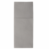 100 Bestecktaschen, Airlaid 40 cm x 48 cm grau Premium mit Besteckfalz