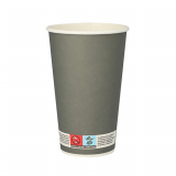 20 x  20 Trinkbecher, Pappe 0,4 l Ø 9 cm · 13,5 cm grau Beer