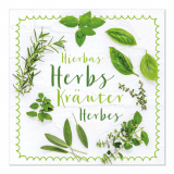 10 x  20 Servietten, 3-lagig 1/4-Falz 33 cm x 33 cm Mixed Herbs