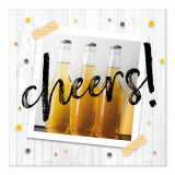10 x  20 Servietten, 3-lagig 1/4-Falz 33 cm x 33 cm Cheers