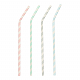 10 x  100 Trinkhalme, Papier Ø 6 mm · 22 cm farbig sortiert Stripes flexibel