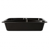 10 x  50 Mikrowellenschalen, PP 3-geteilt 1095 ml 4,9 cm x 22,7 cm x 17,8 cm schwarz