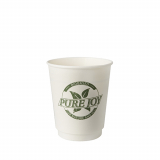 20 Trinkbecher, Pappe 0,2 l Ø 8 cm · 9 cm weiss Pure Joy doppelwandig