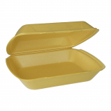 2 x  100 Menüboxen mit Klappdeckel, XPS ungeteilt 7,5 cm x 24,3 cm x 20,8 cm gold