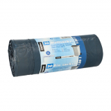 12 x  20 Müllsäcke mit Zugband, LDPE blauer Engel 120 l 100 cm x 70 cm blau/schwarz
