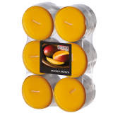 12 x  12 Flavour by GALA Maxi Duftlichte Ø 58 mm · 24 mm pfirsich - Mango-Papaya