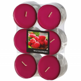 12 x  12 Flavour by GALA Maxi Duftlichte Ø 58 mm · 24 mm weinrot - Wild Raspberry